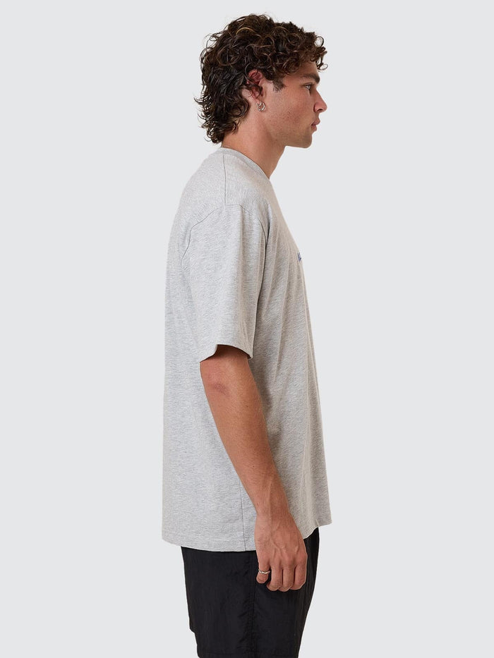 Pennant Embro Oversize Fit Tee - Snow Marle XS
