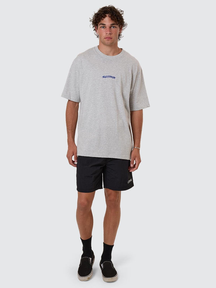 Pennant Embro Oversize Fit Tee - Snow Marle XS