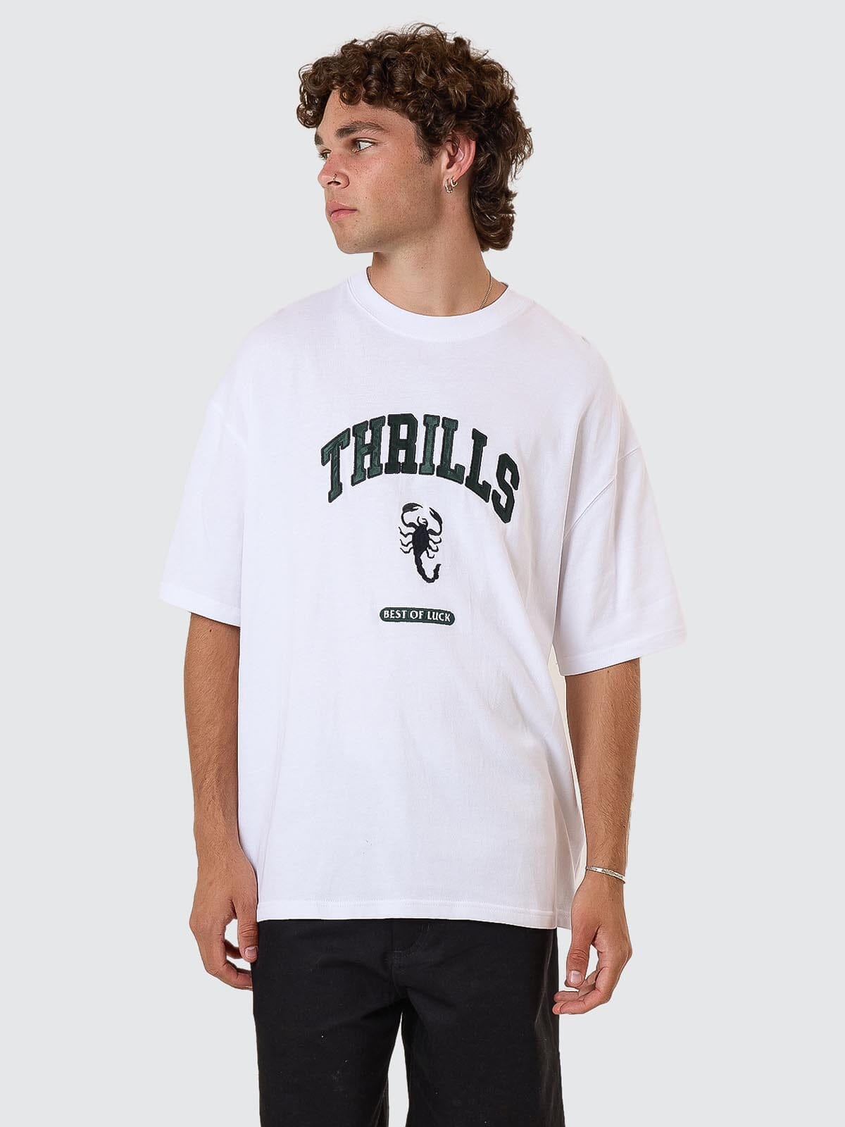 Los Stingers Box Fit Oversize Tee - White XS