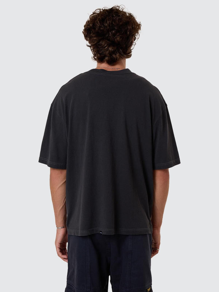 Constant Chaos Box Fit Oversize Cropped Tee - Blue Graphite XS