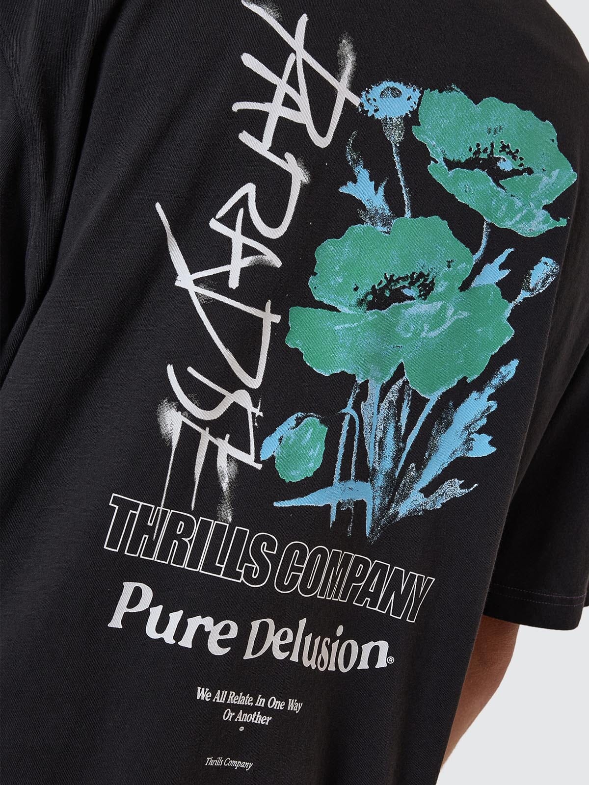 Pure Delusion Box Fit Oversize Cropped Tee - Faded Black XS