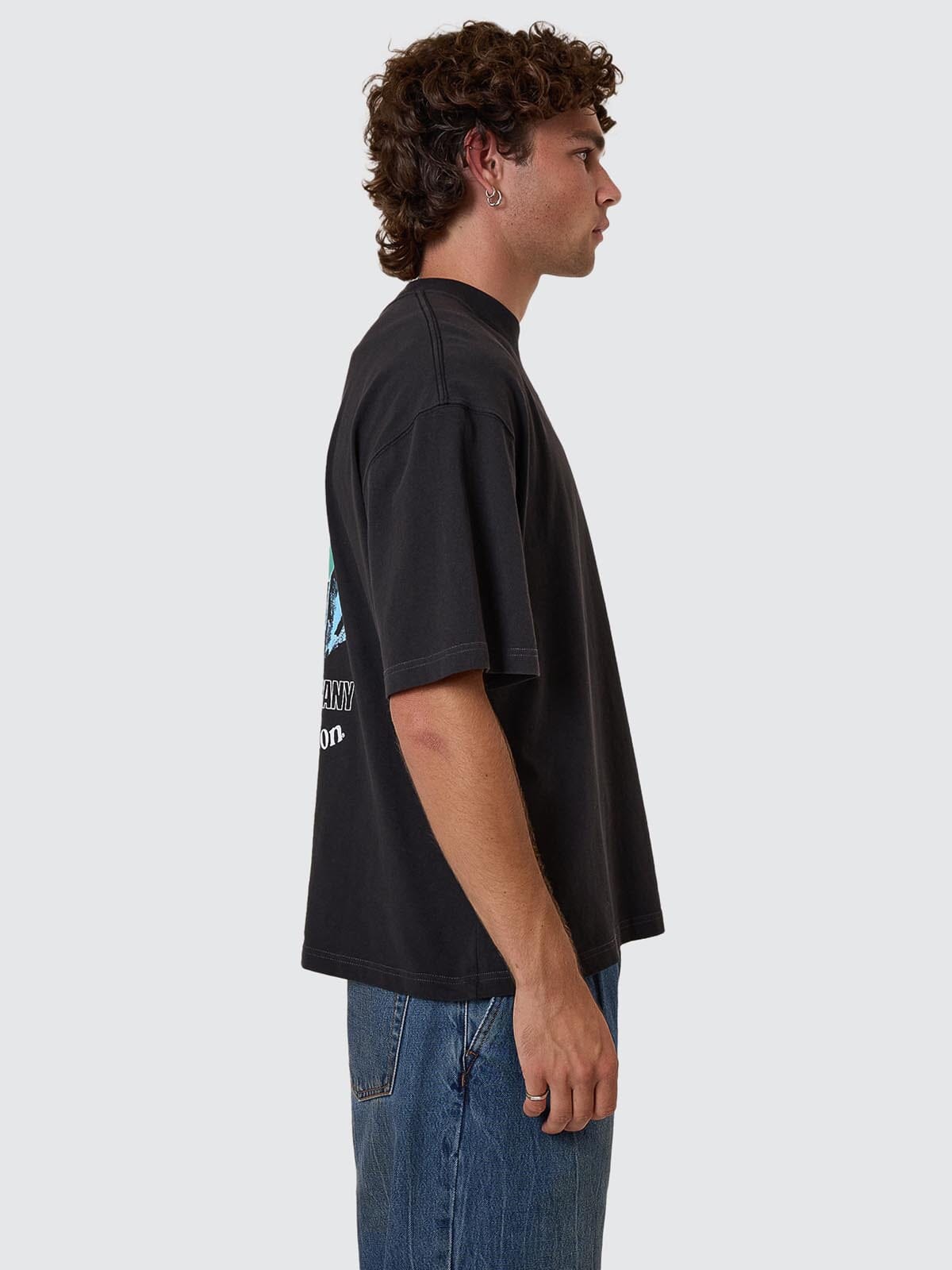 Pure Delusion Box Fit Oversize Cropped Tee - Faded Black XS