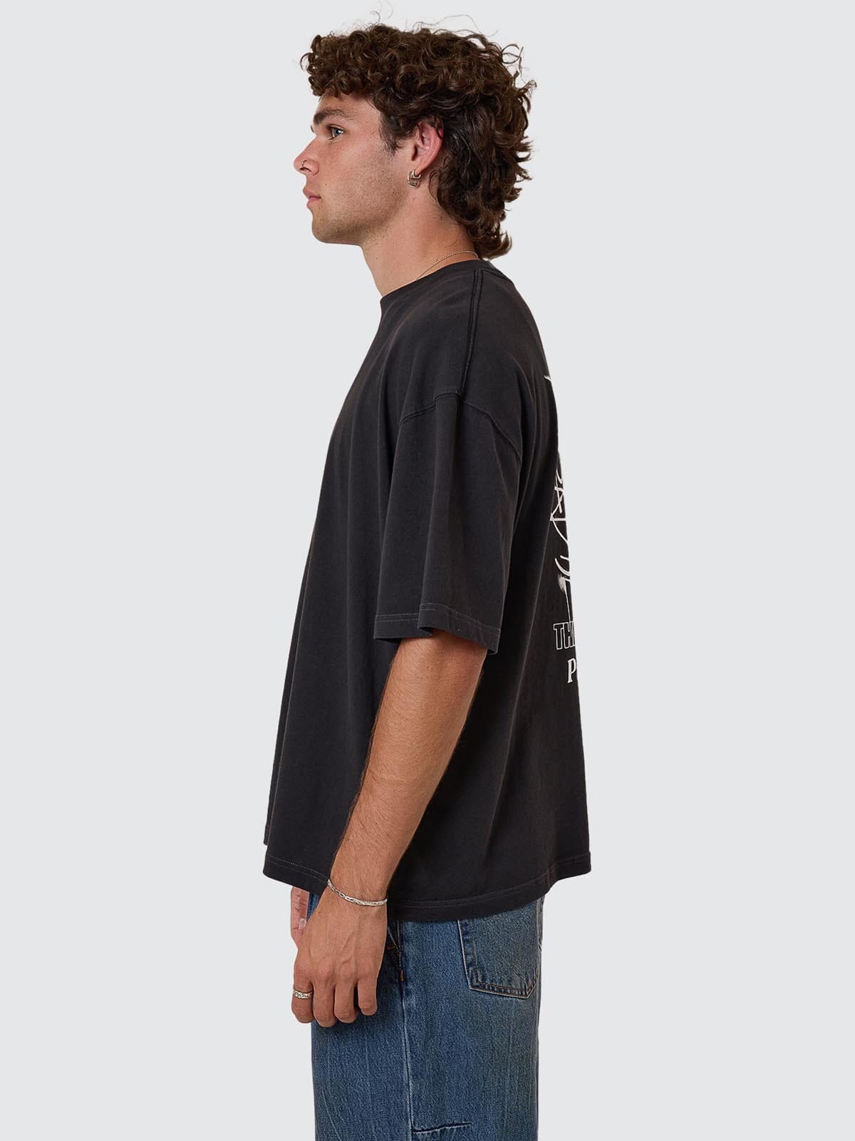 Pure Delusion Box Fit Oversize Cropped Tee - Faded Black XS