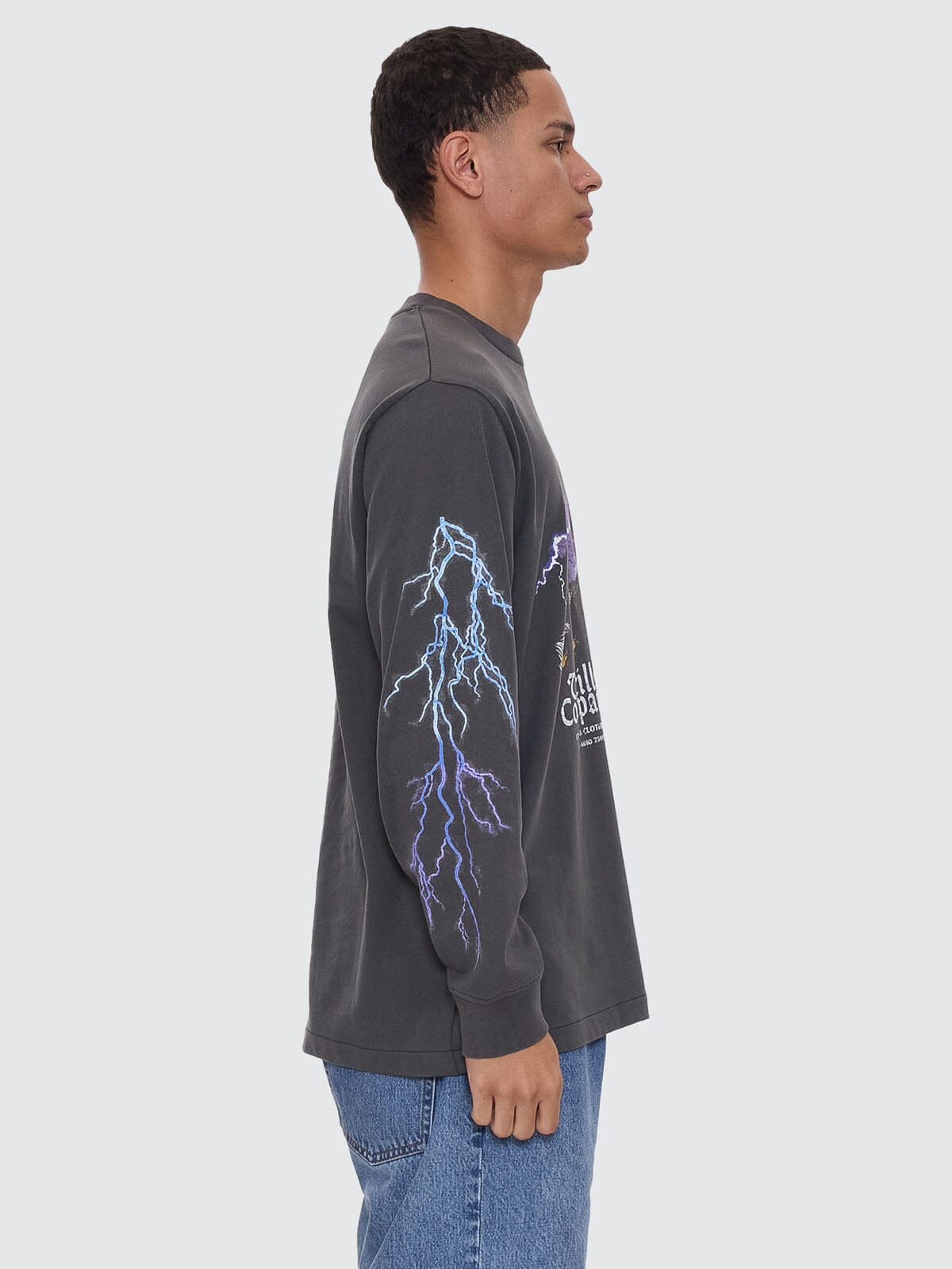 Flight Risk Oversize Fit Long Sleeve Tee - Merch Black