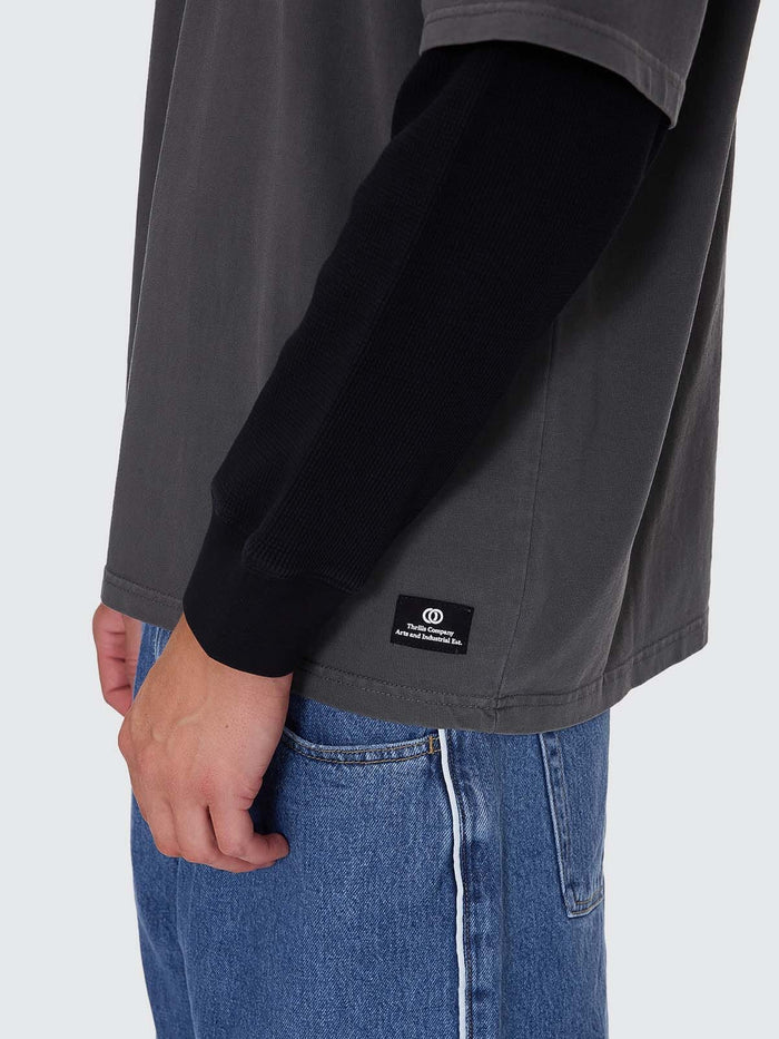 Arts & Industrial Layer Box Fit Oversize Long Sleeve Tee - Merch Black XS