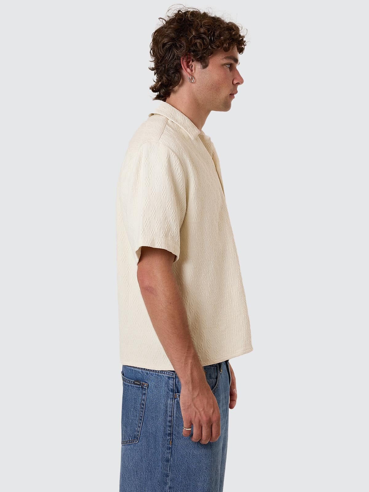 Vanished Short Bowling Shirt - Heritage White XS