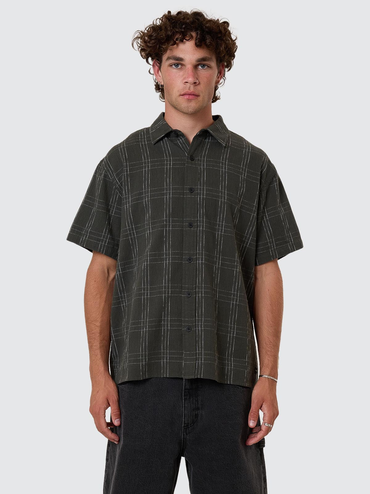 Built To Win Short Sleeve Cropped Shirt - Oil Green