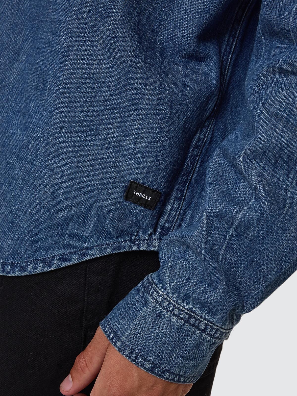 Canyon Oversize Long Sleeve Denim Shirt - Vanish Mid Blue XS