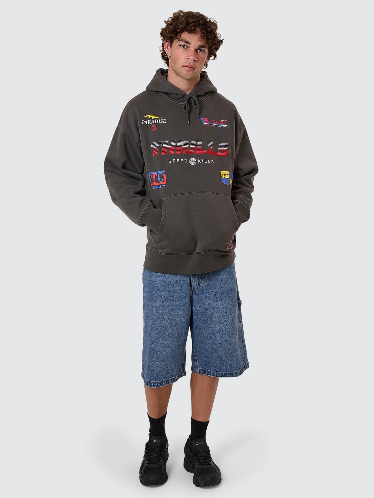 Anarchy In Paradise Slouch Pull On Hood - Merch Black XS