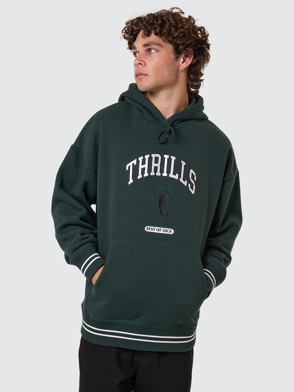 Los Stingers Slouch Pull On Hood - Vista Green XS