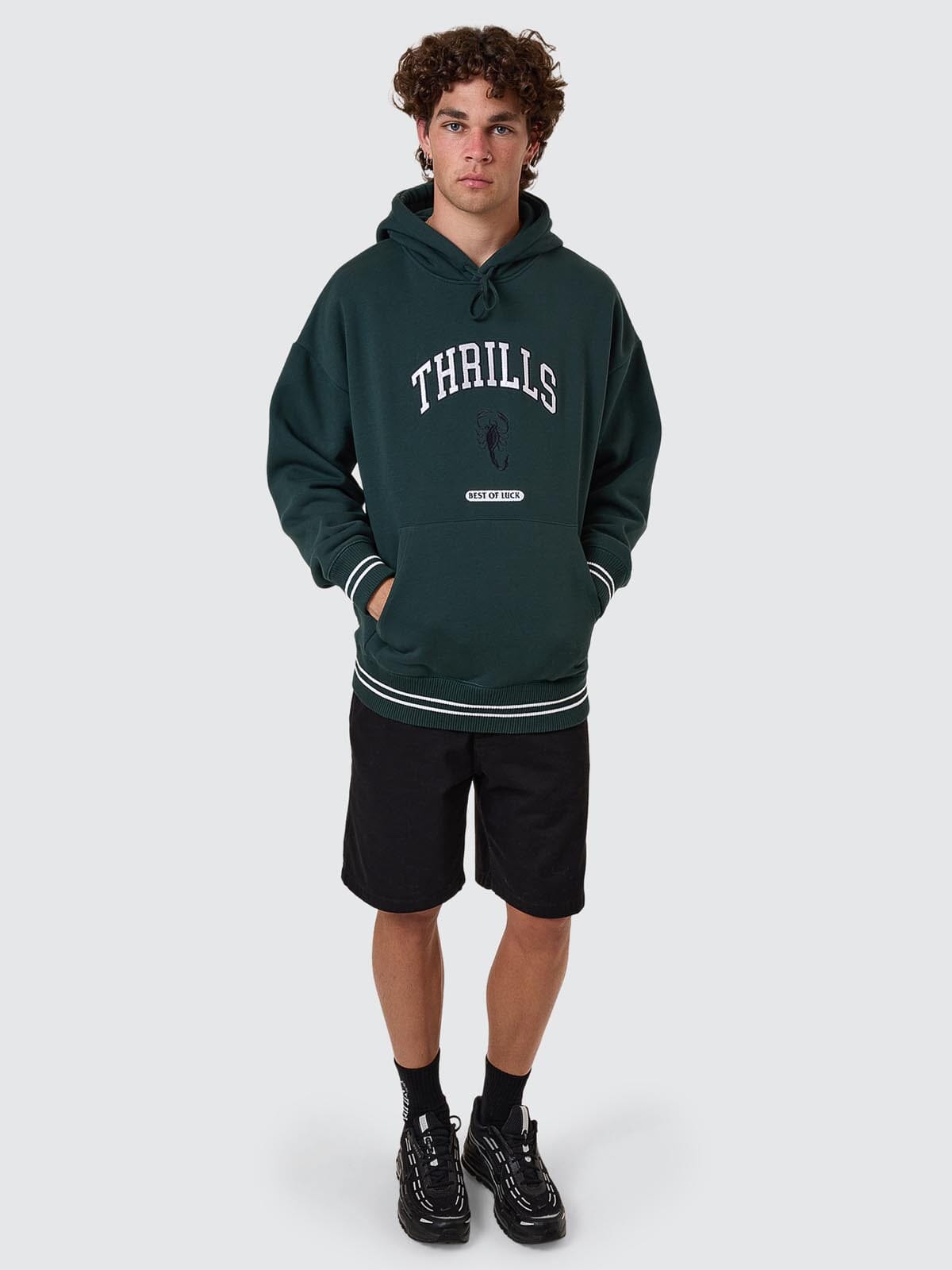 Los Stingers Slouch Pull On Hood - Vista Green XS