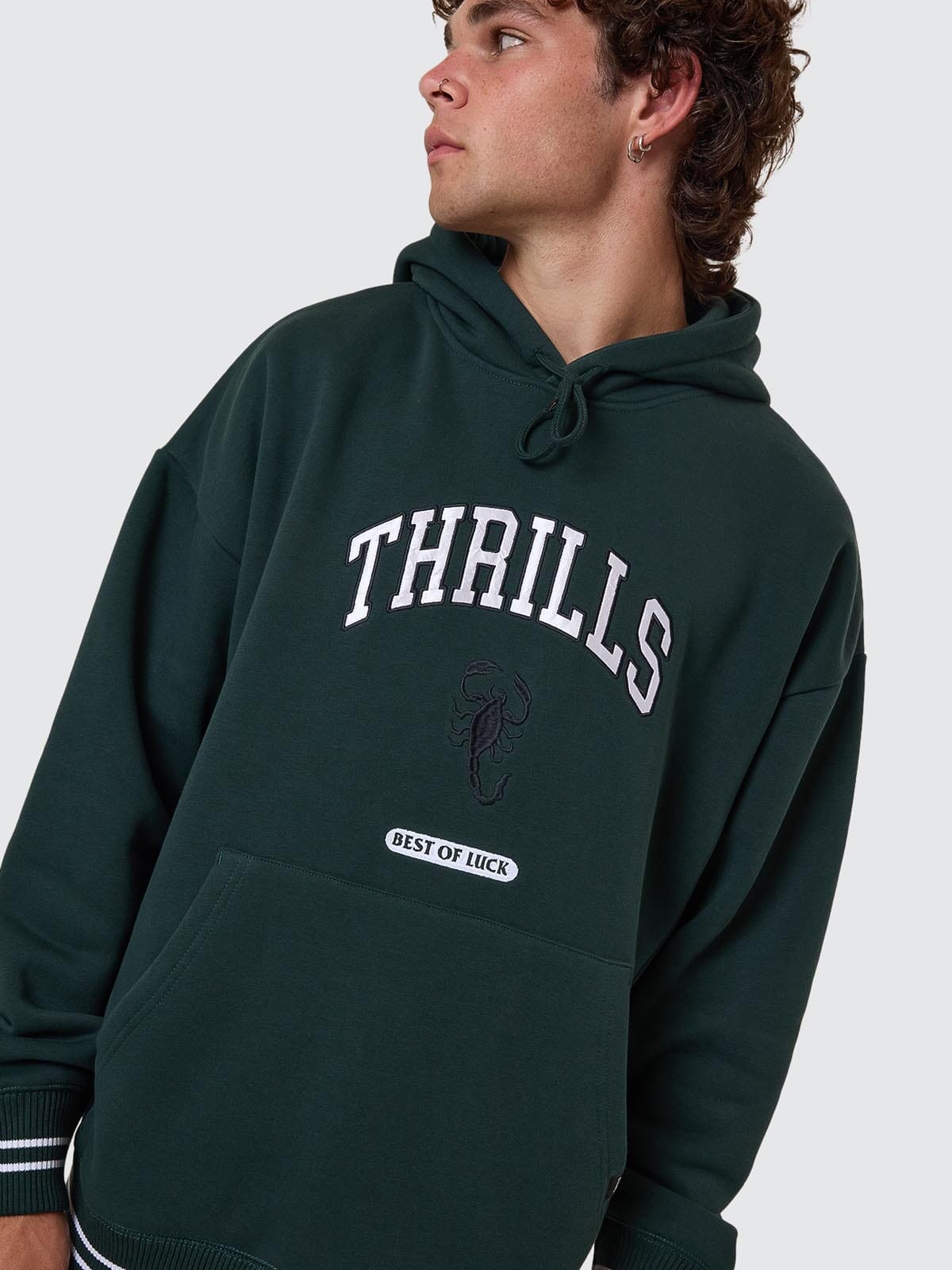 Los Stingers Slouch Pull On Hood - Vista Green XS