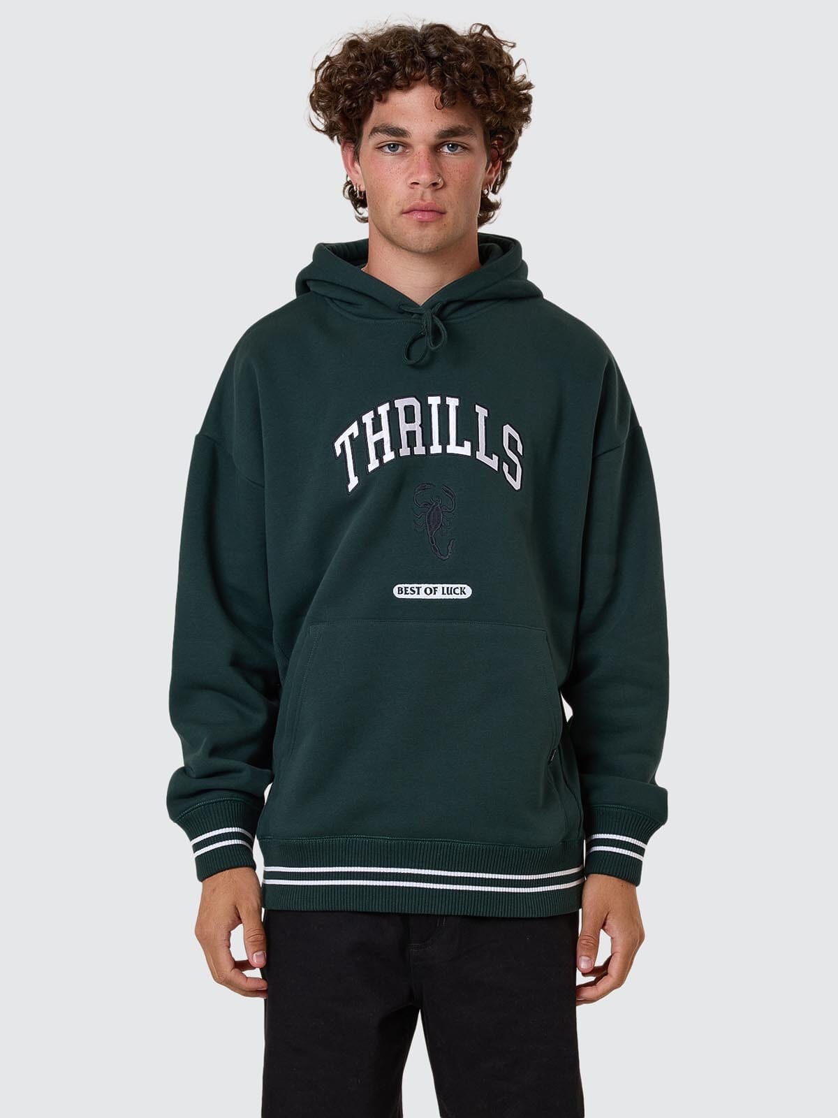Los Stingers Slouch Pull On Hood - Vista Green XS