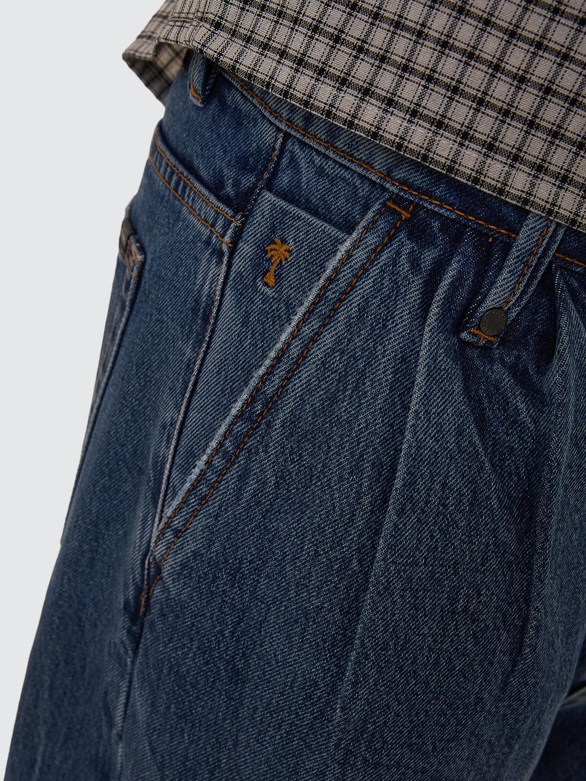 Big Slacker Pleat Denim Jean - Vanish Mid Blue 26