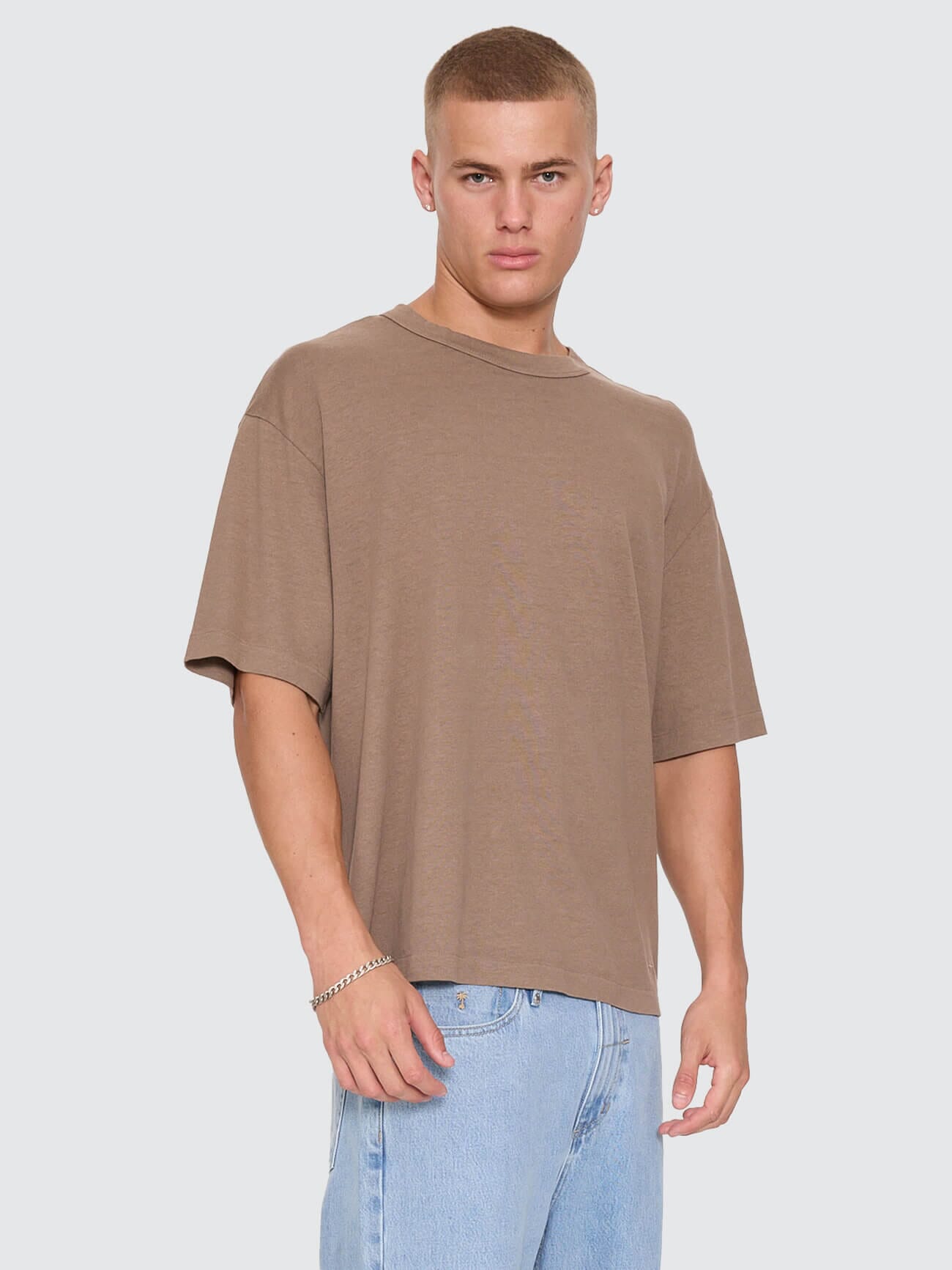 Hemp Thrills Embro Oversize Box Crop Tee - Falcon XS