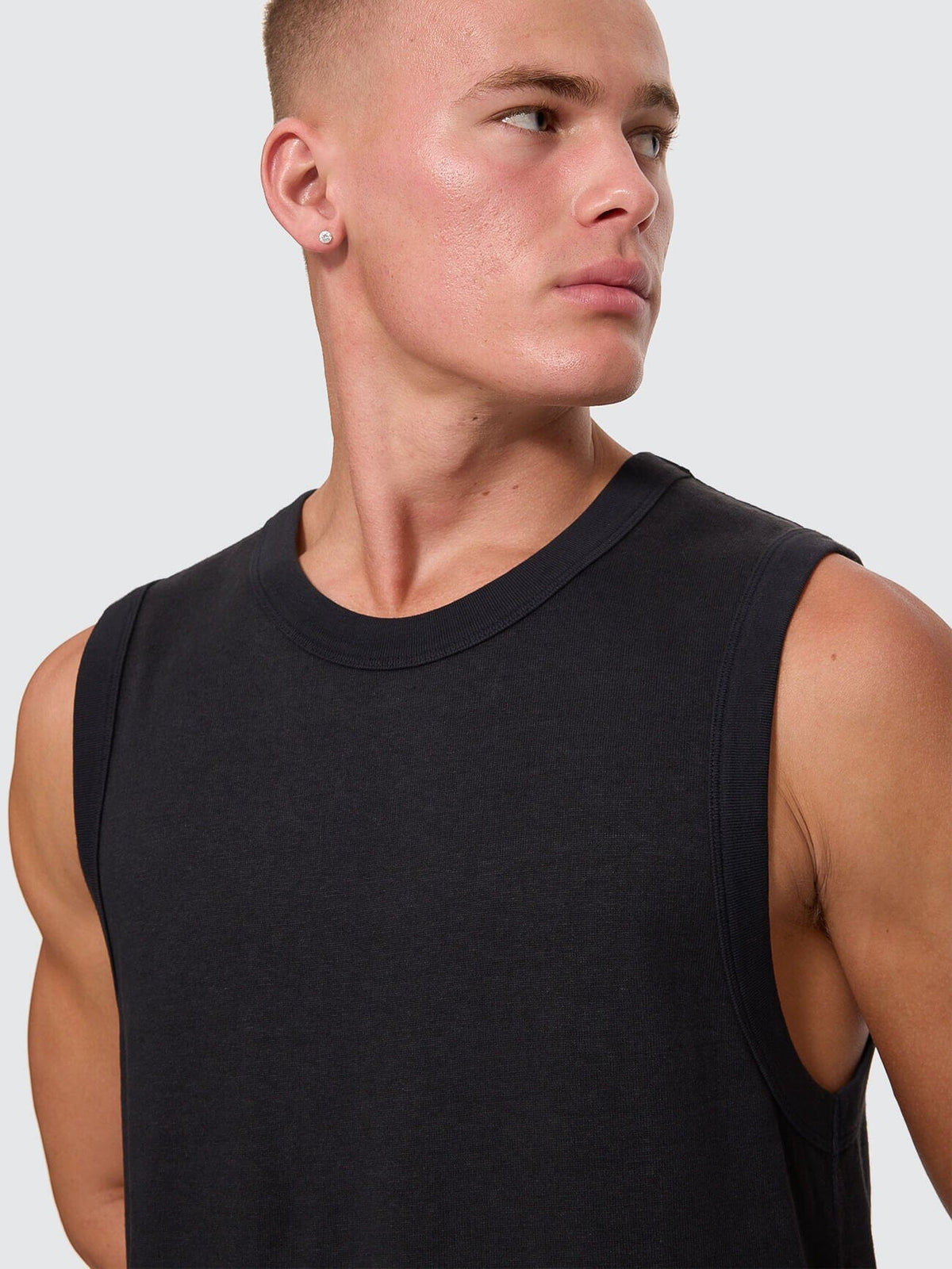 Hemp Thrills Embro Wide Rib Singlet - Black XS
