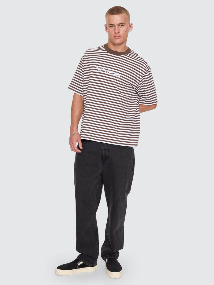 Primitive Stripe Oversize Box Crop Tee - Falcon Stripe XS