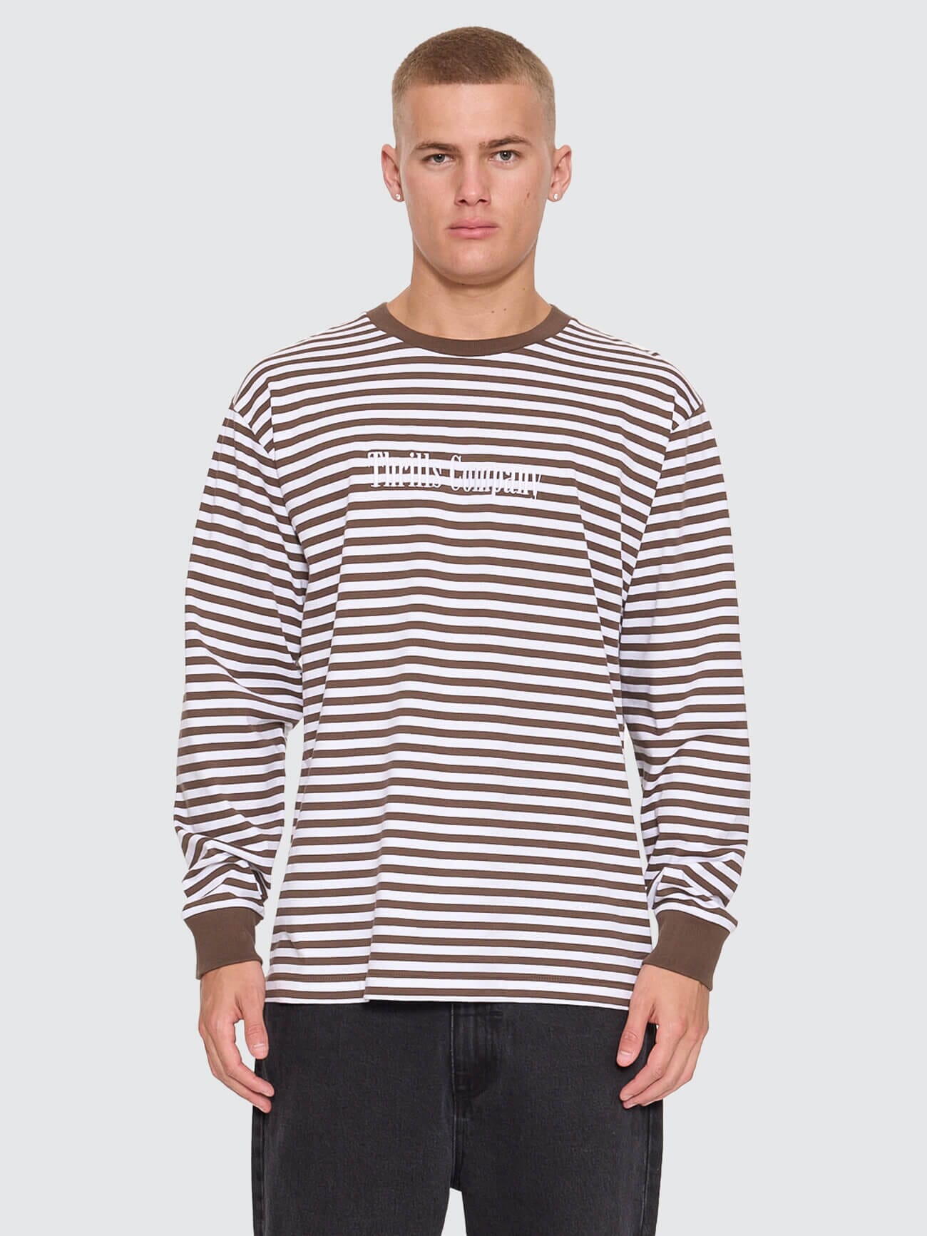 Primitive Stripe Oversize Crop Long Sleeve Tee - Falcon Stripe XS