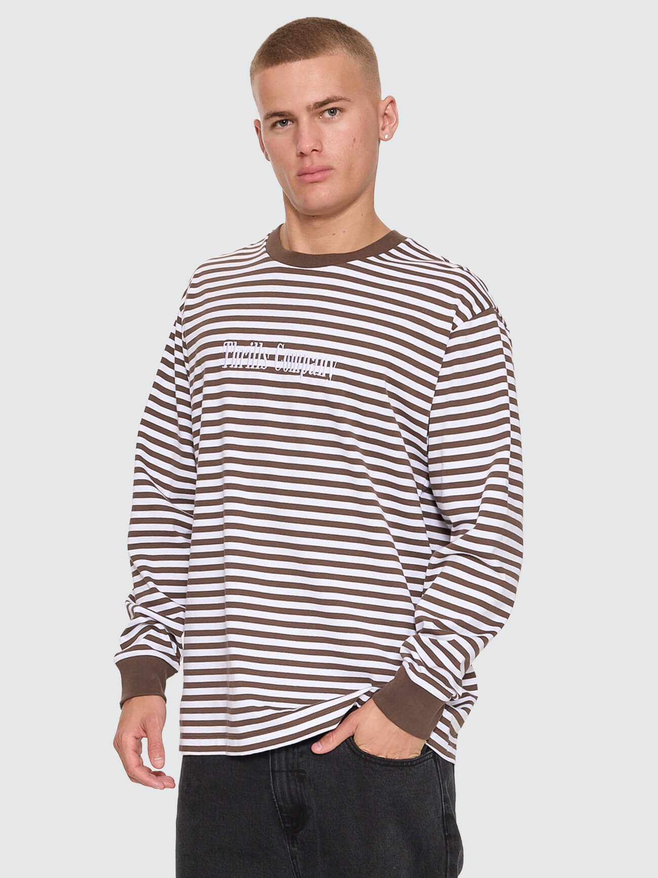 Primitive Stripe Oversize Crop Long Sleeve Tee - Falcon Stripe XS