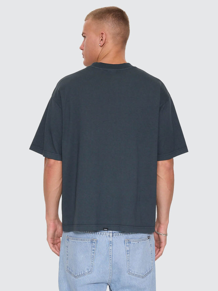 Stagger Oversize Box Crop Tee - Petrol XS