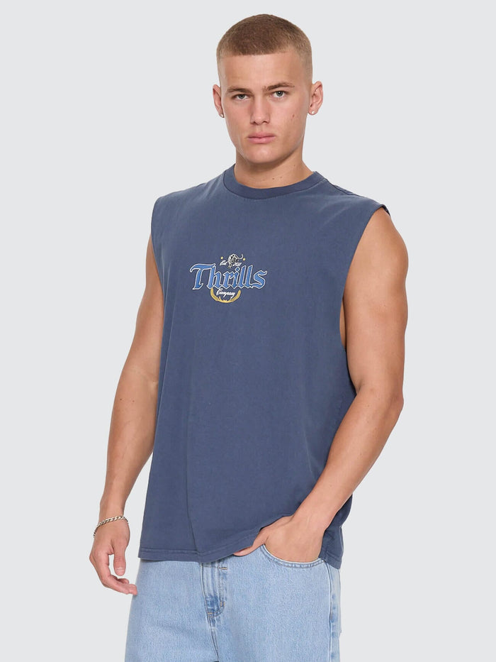 Twist Off Merch Muscle Tee - Heritage Navy XS