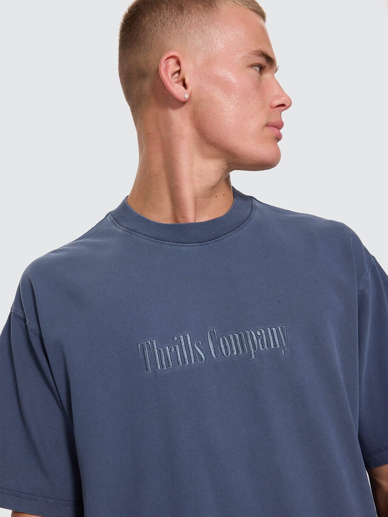 Primitive Thrills Oversize Box Crop Tee - Heritage Navy XS