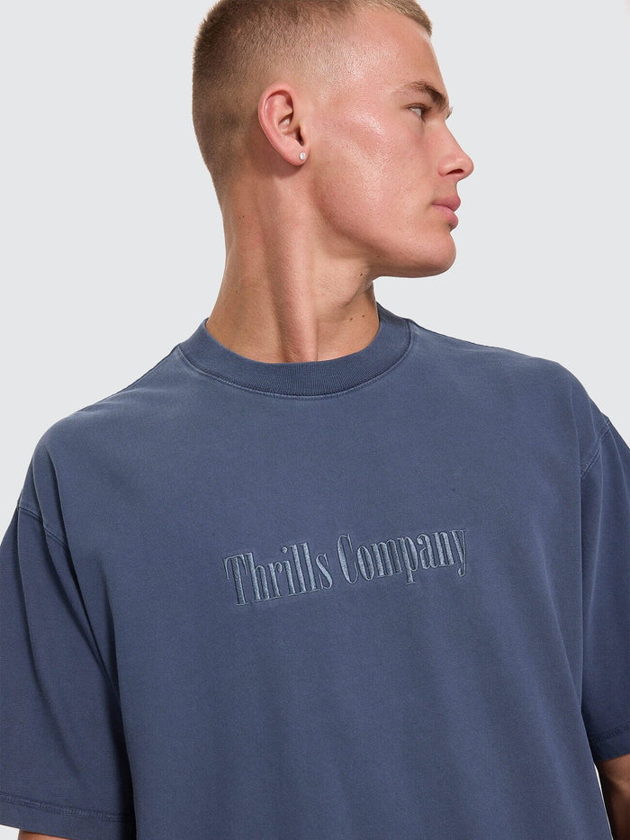 Primitive Thrills Oversize Box Crop Tee - Heritage Navy XS