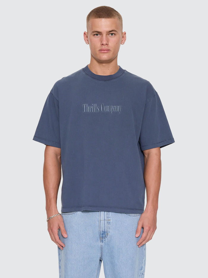 Primitive Thrills Oversize Box Crop Tee - Heritage Navy XS