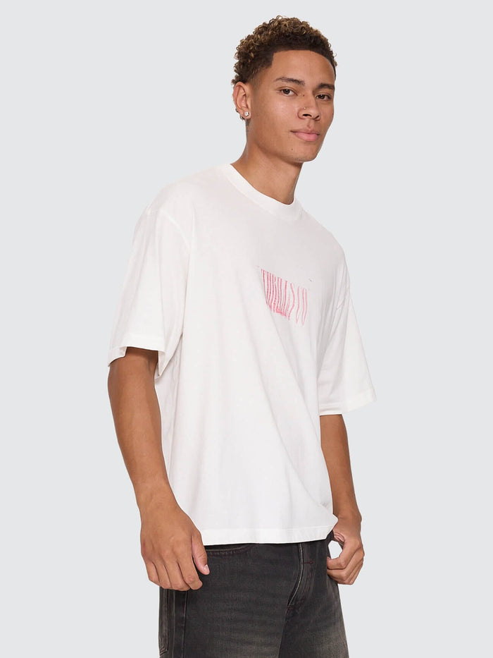 Chaotic Interventions Oversize Box Crop Tee - Dirty White XS