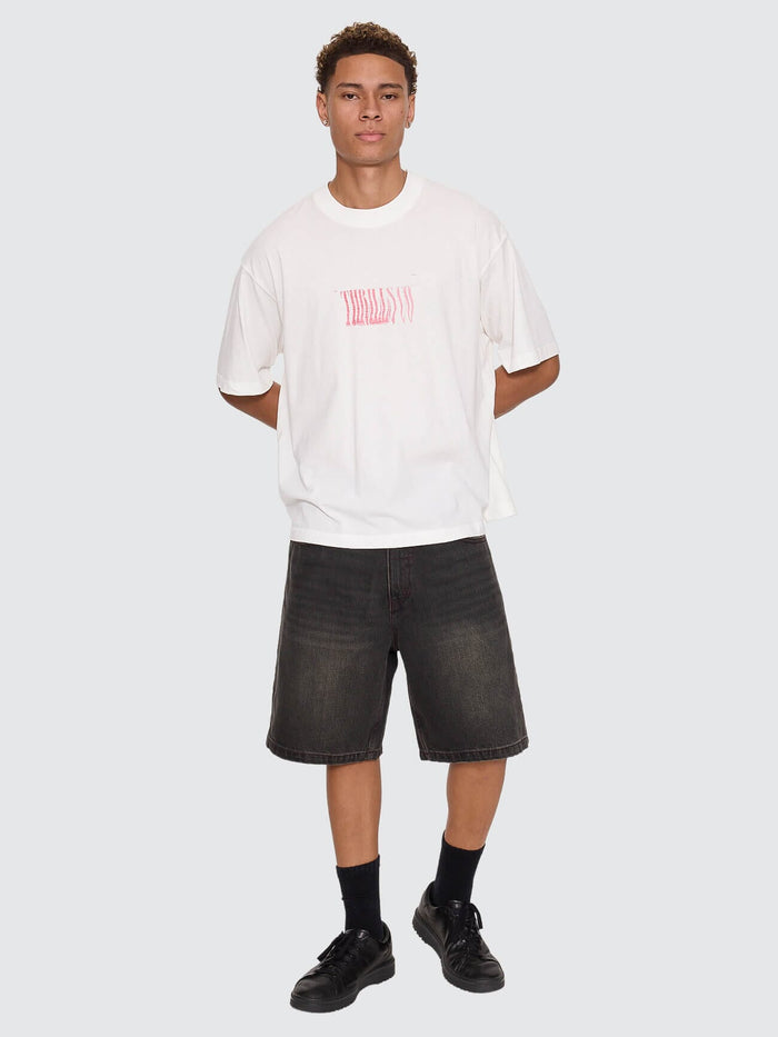 Chaotic Interventions Oversize Box Crop Tee - Dirty White XS