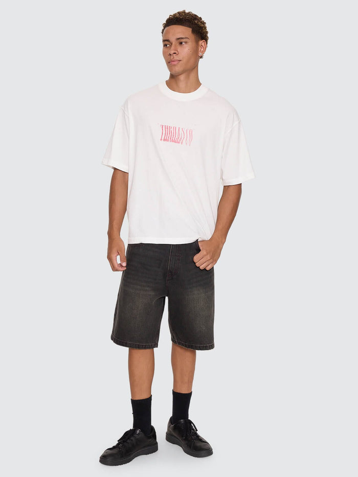 Chaotic Interventions Oversize Box Crop Tee - Dirty White XS