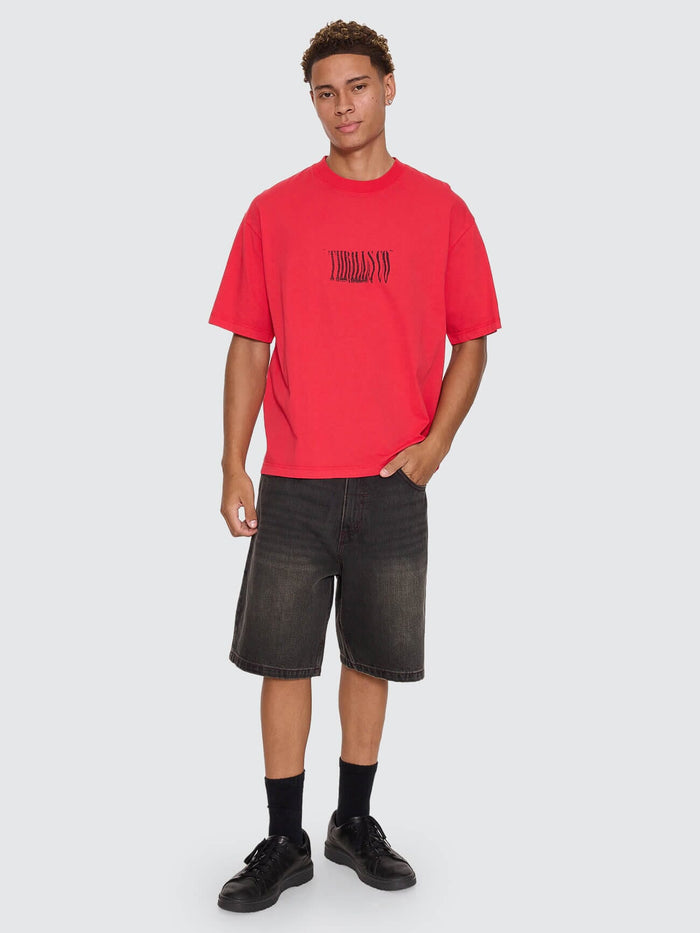 Chaotic Interventions Oversize Box Crop Tee - Winning Red XS