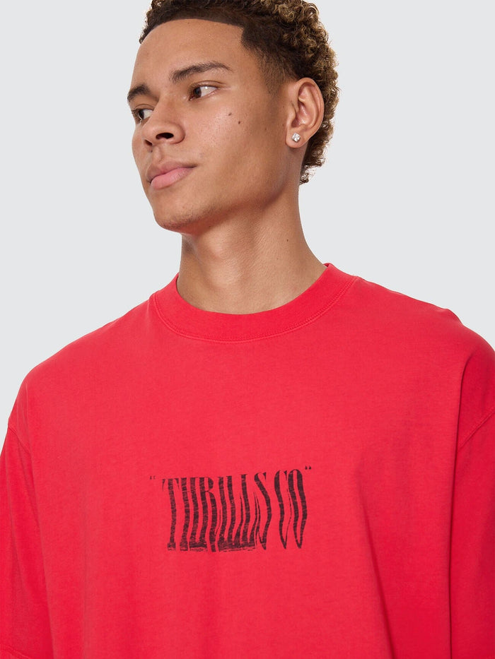 Chaotic Interventions Oversize Box Crop Tee - Winning Red XS
