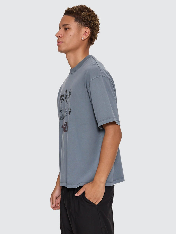 Everything Oversize Box Crop Tee - Air Force Blue XS