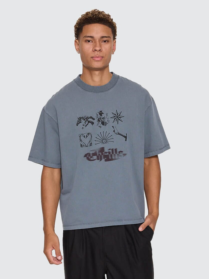 Everything Oversize Box Crop Tee - Air Force Blue XS