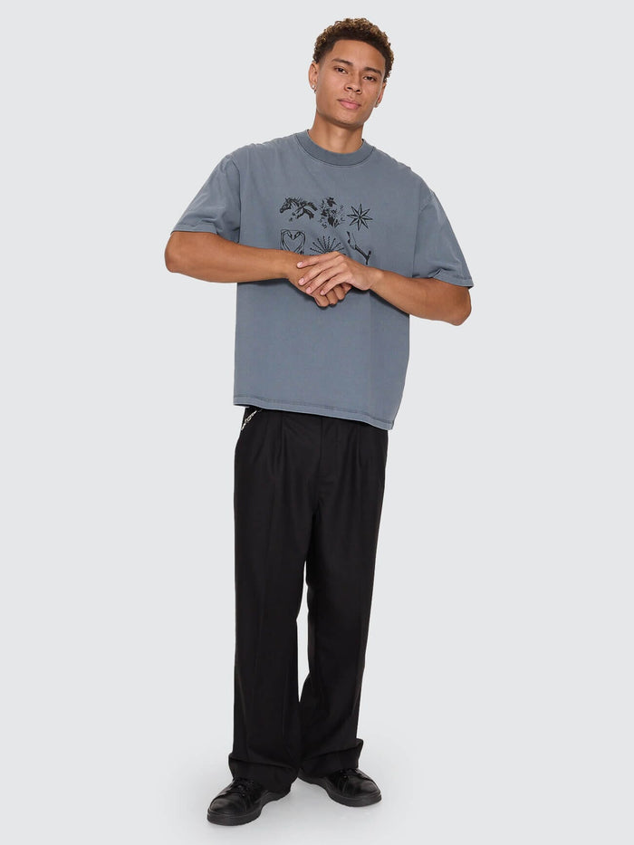 Everything Oversize Box Crop Tee - Air Force Blue XS