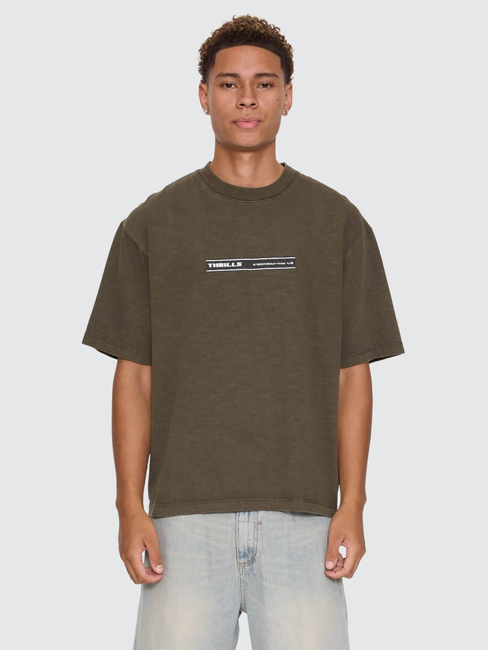 Paradise Built Oversize Box Crop Tee - Olive Night XS