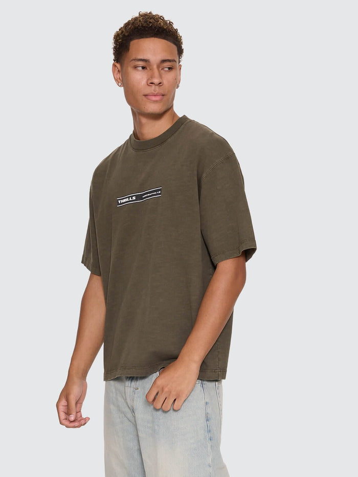 Paradise Built Oversize Box Crop Tee - Olive Night XS