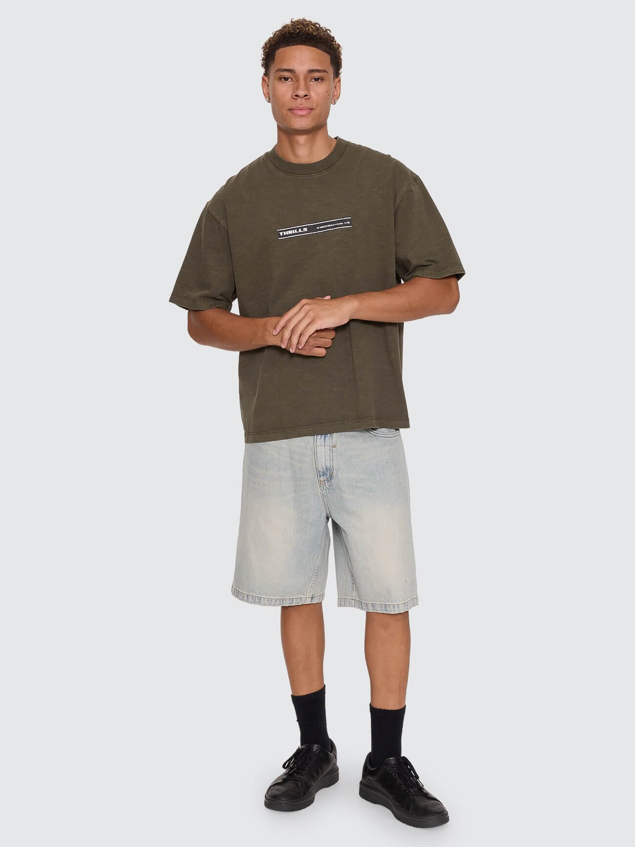 Paradise Built Oversize Box Crop Tee - Olive Night XS