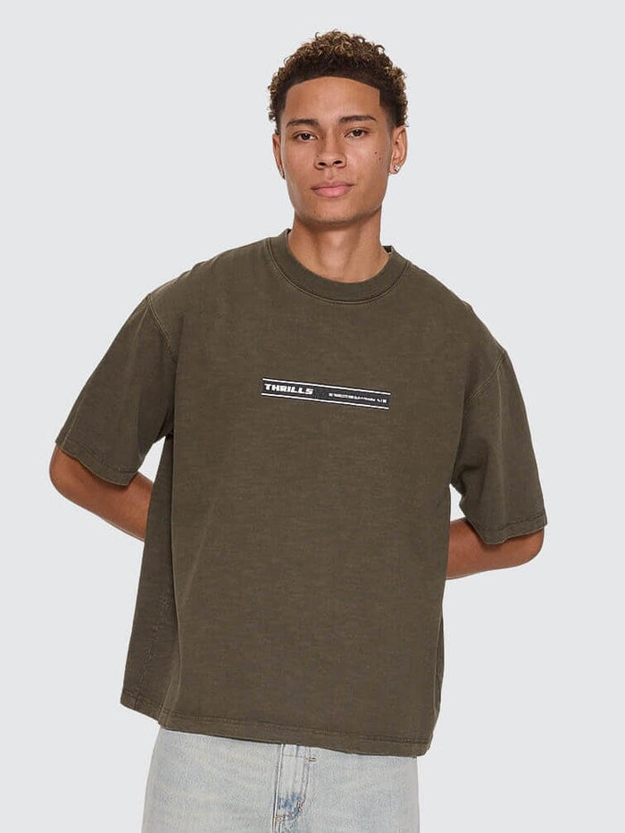Paradise Built Oversize Box Crop Tee - Olive Night XS