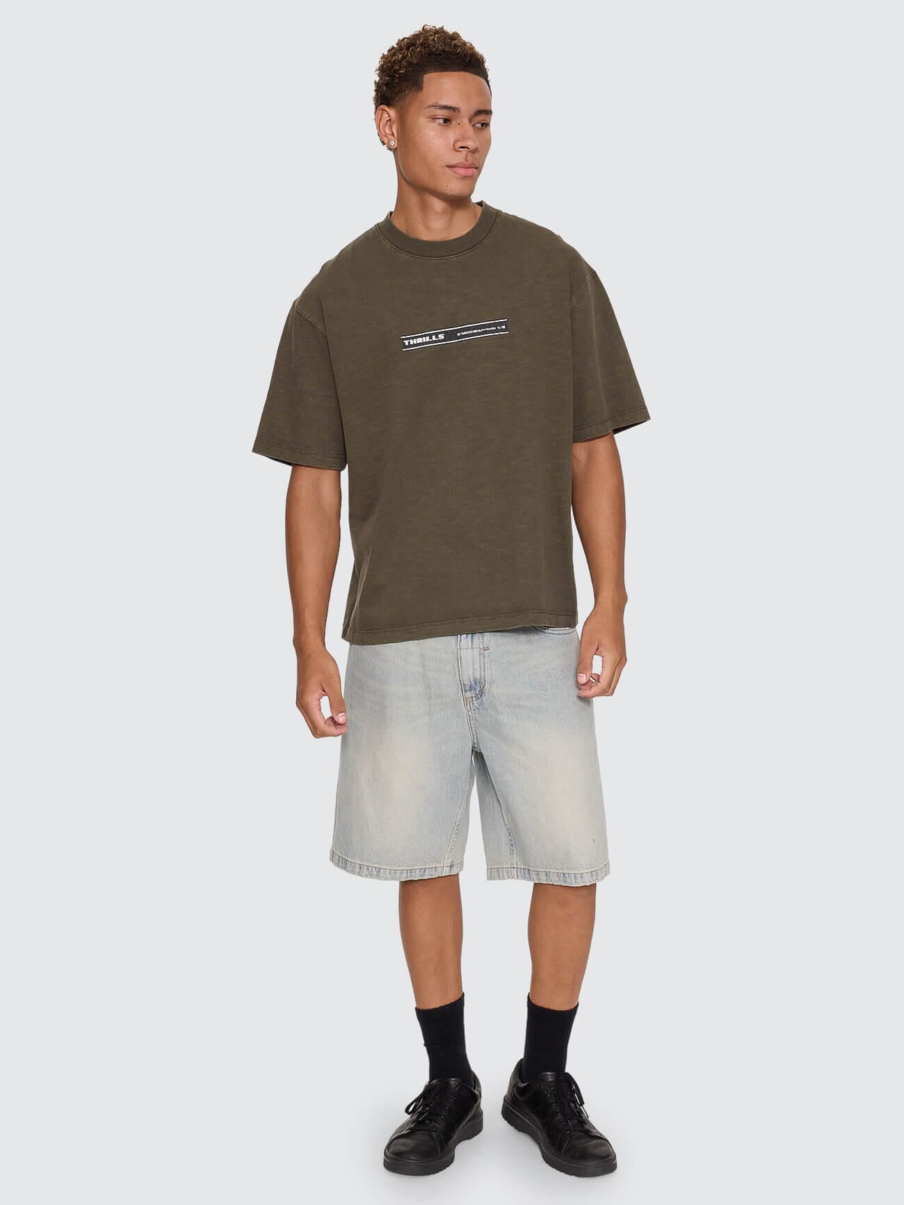 Paradise Built Oversize Box Crop Tee - Olive Night XS