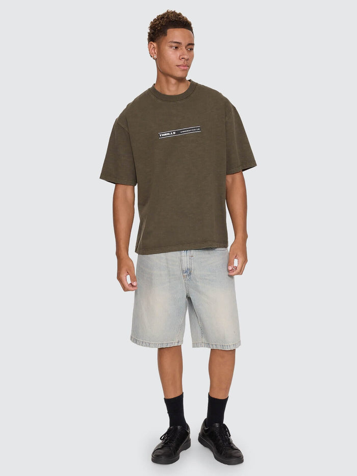Paradise Built Oversize Box Crop Tee - Olive Night XS
