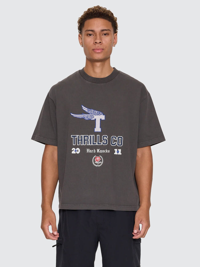 Hard Knocks Oversize Box Crop Tee - Dark Merch Black XS