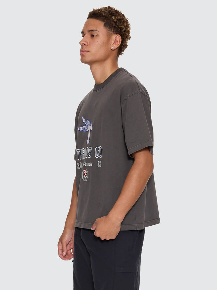 Hard Knocks Oversize Box Crop Tee - Dark Merch Black XS
