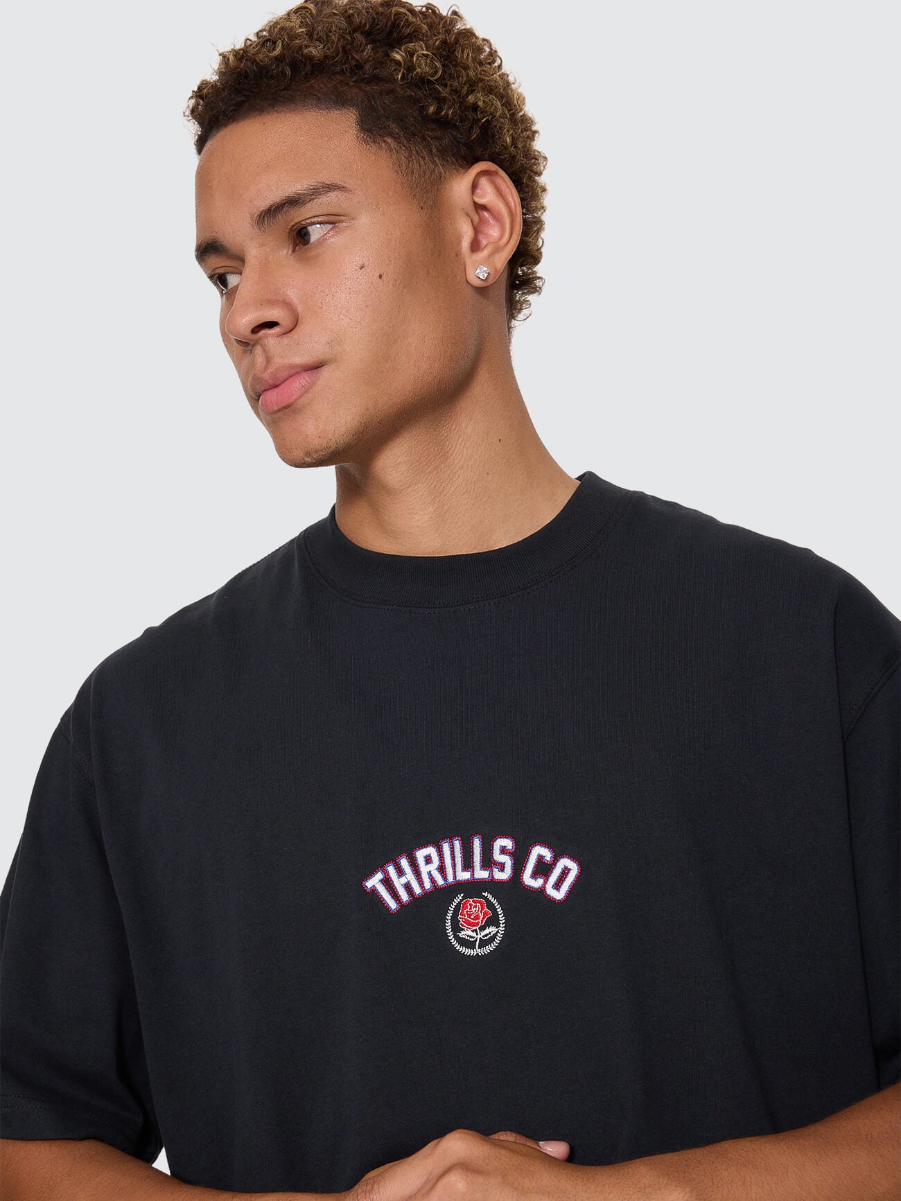 Tournament Of Roses Oversize Box Crop Tee - Washed Black XS