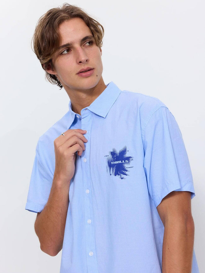 Found Paradise Cropped Short Sleeve Shirt - Placid Blue XS