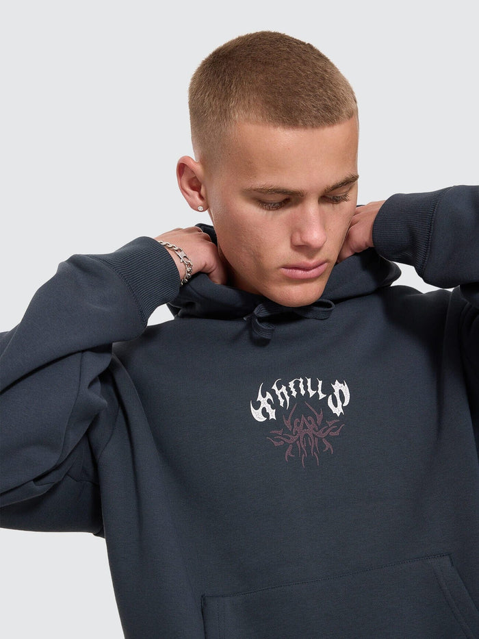 Stagger Slouch Pull On Cropped Hood - Petrol XS