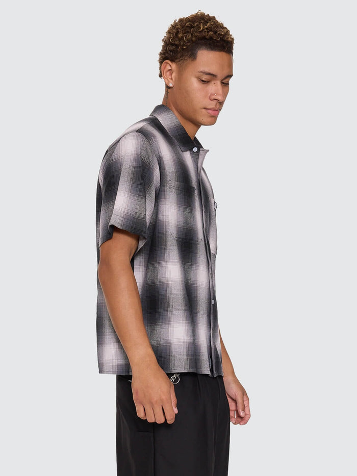 Chaotic Interventions Cropped Short Sleeve Shirt - Black XS