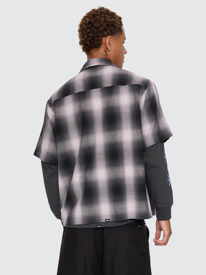 Chaotic Interventions Cropped Short Sleeve Shirt - Black XS
