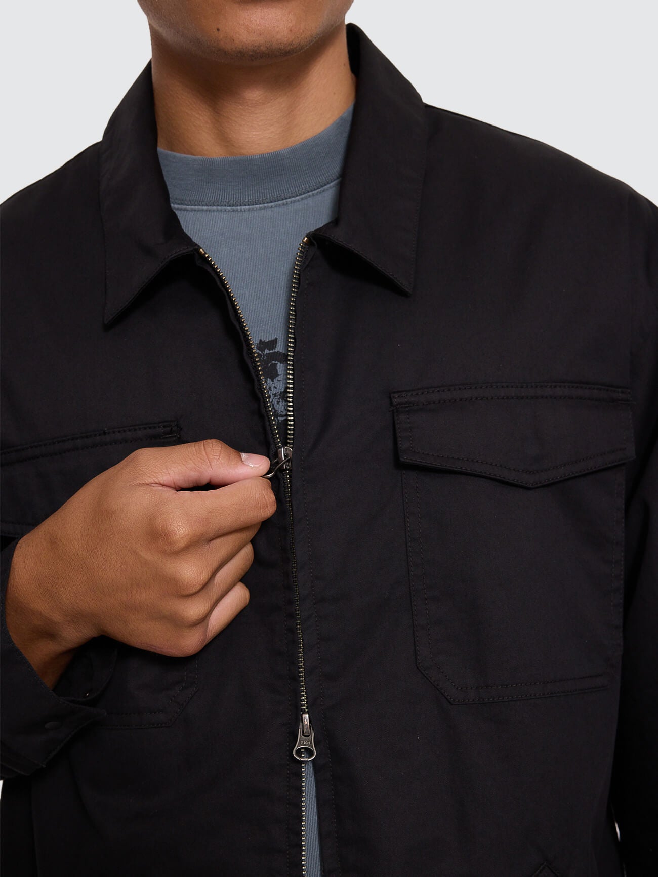 Chaotic Interventions Cropped Overshirt - Black XS